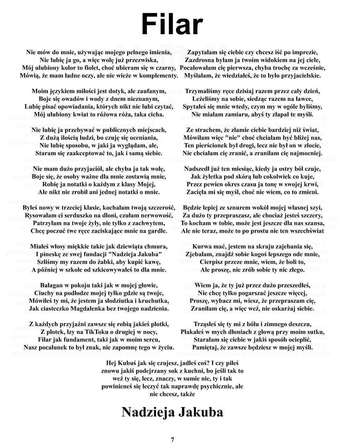 Tekst piosenki Filar