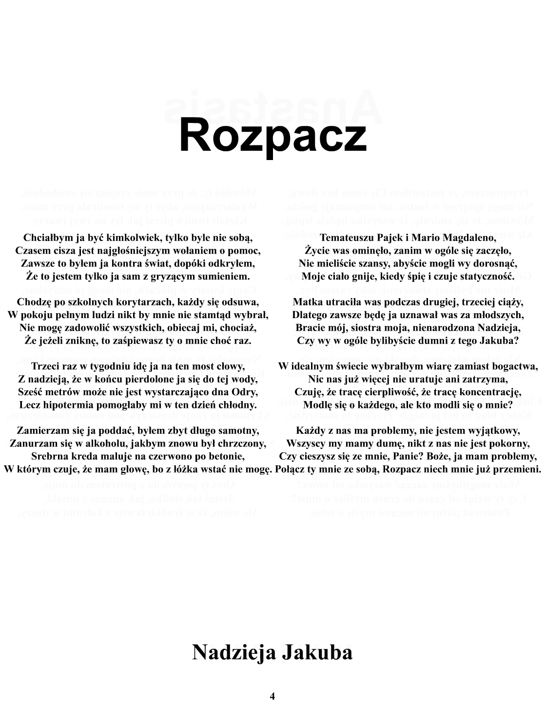 Tekst piosenki Rozpacz